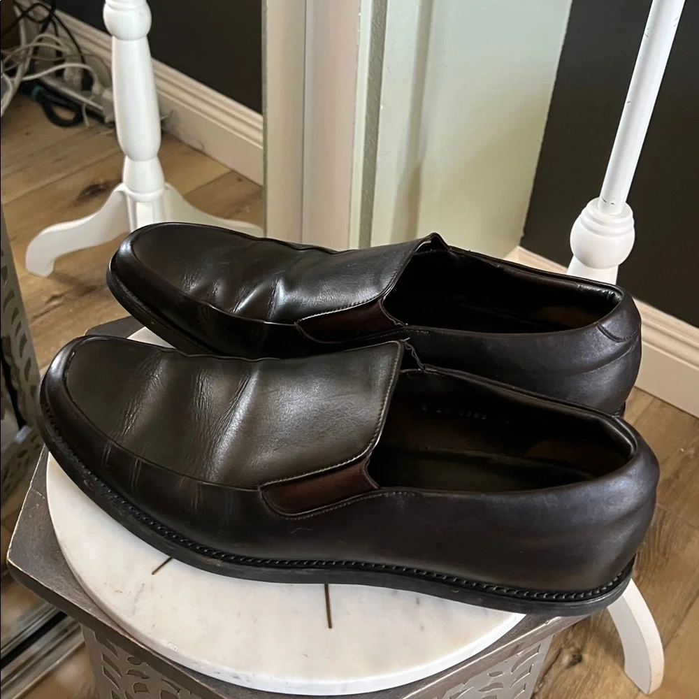 Prada Men's Brown Leather Slip On Loafers Square Toe Size 12 Us - Picture 6 of 12